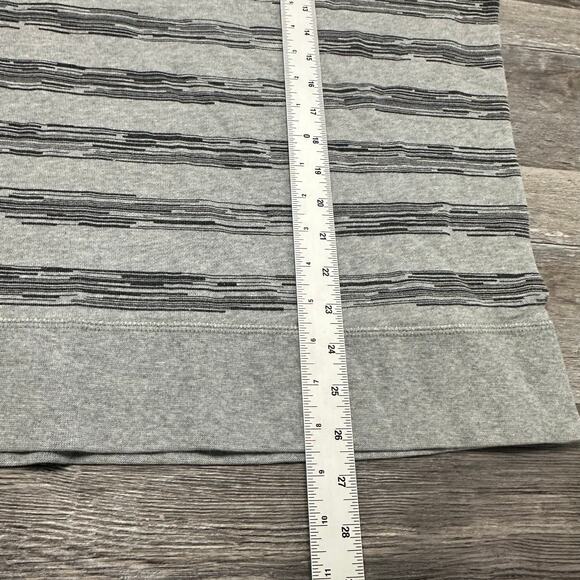 Nike Sportswear Heather Gray Striped Men XL Crew Swoosh Logo Pullover Sweatshirt - Picture 7 of 9